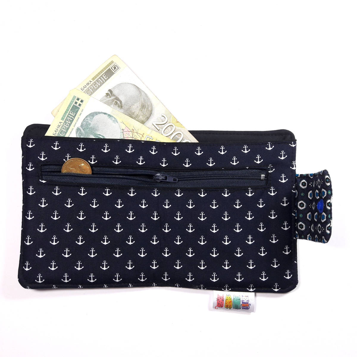 Dečiji novčanik - Mini sidra na teget