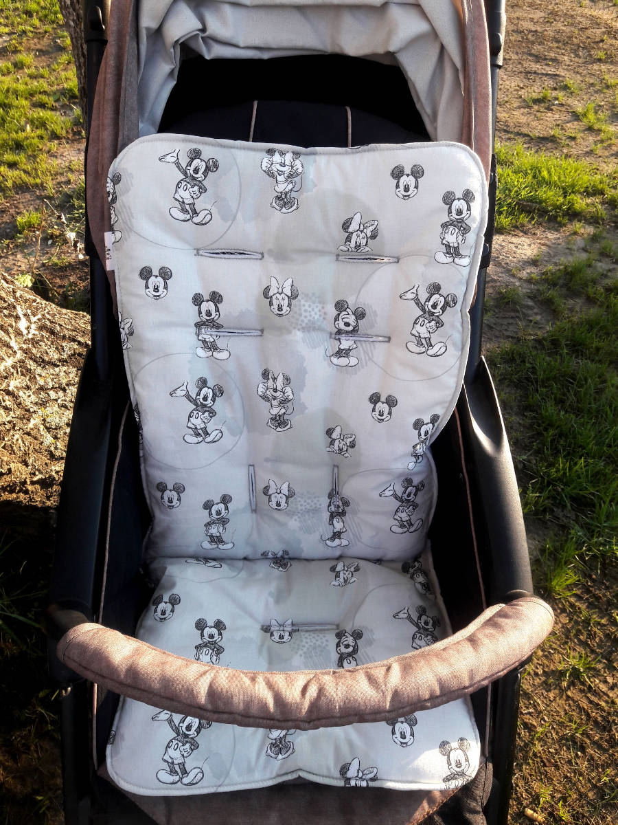 Sedalica KRAĆA (70 cm) - Minnie & Mickey Mouse + zvezdice sivo