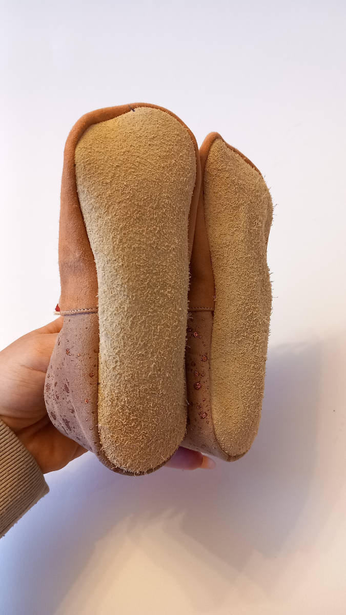 Patofnice - velur tamno nude/prskano bronzane, bez flekica, 26-27
